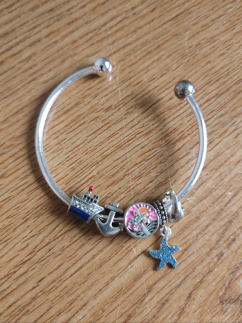 4/$10 Girls Nautical Charm Bangle Bracelet Fashion Jewlery